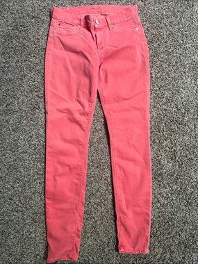 Hudson Jeans Coral Pink Skinny Jeans
